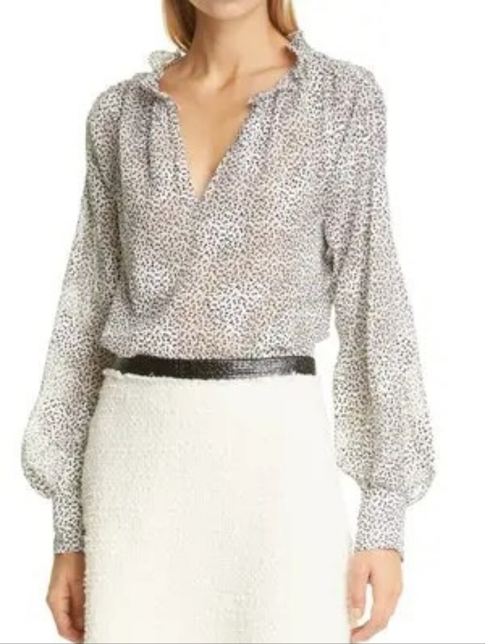 Rebecca Taylor Silk Blend Floral Patterned Patch Design Blouse Size 4(small)